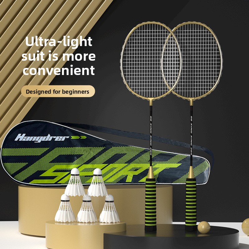 Badminton Racket Carbon - Badminton Racket Set IJzerlegering Duurzaam, Dubbele