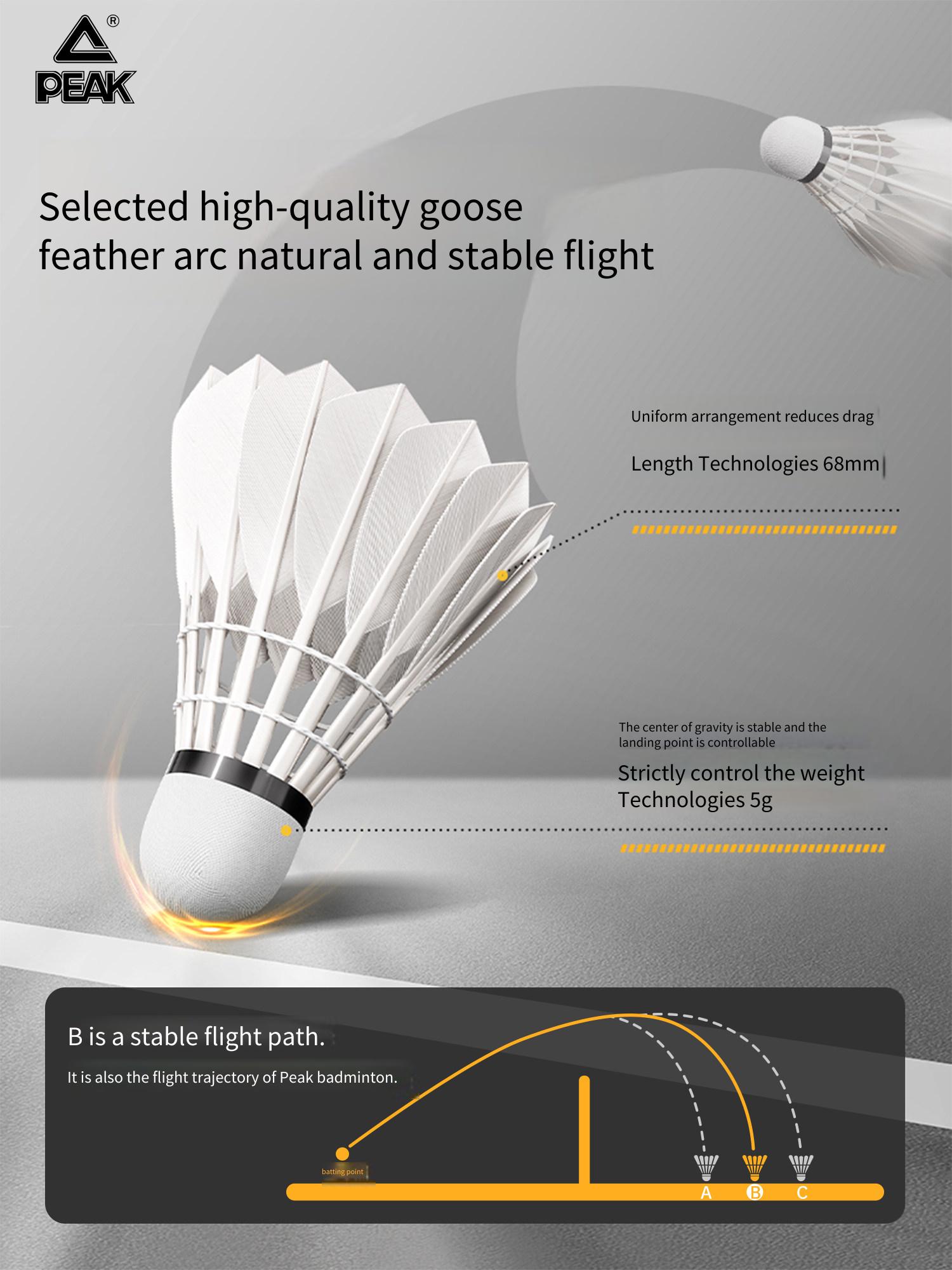PEAK Ganzenveren Badminton Off - Feather Shuttlecock recensie en prijs